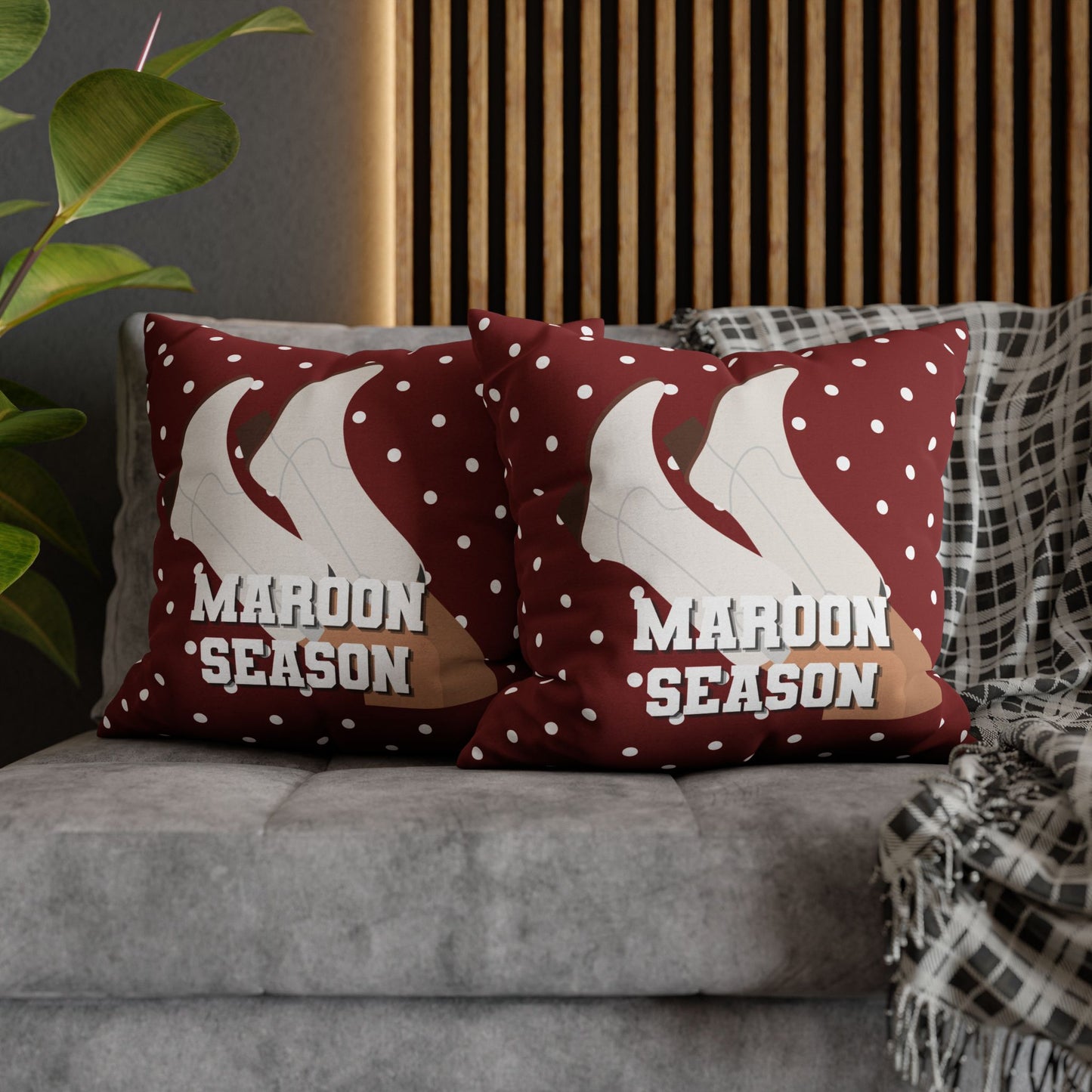 MAROON SEASON THROW PILLOW CASE