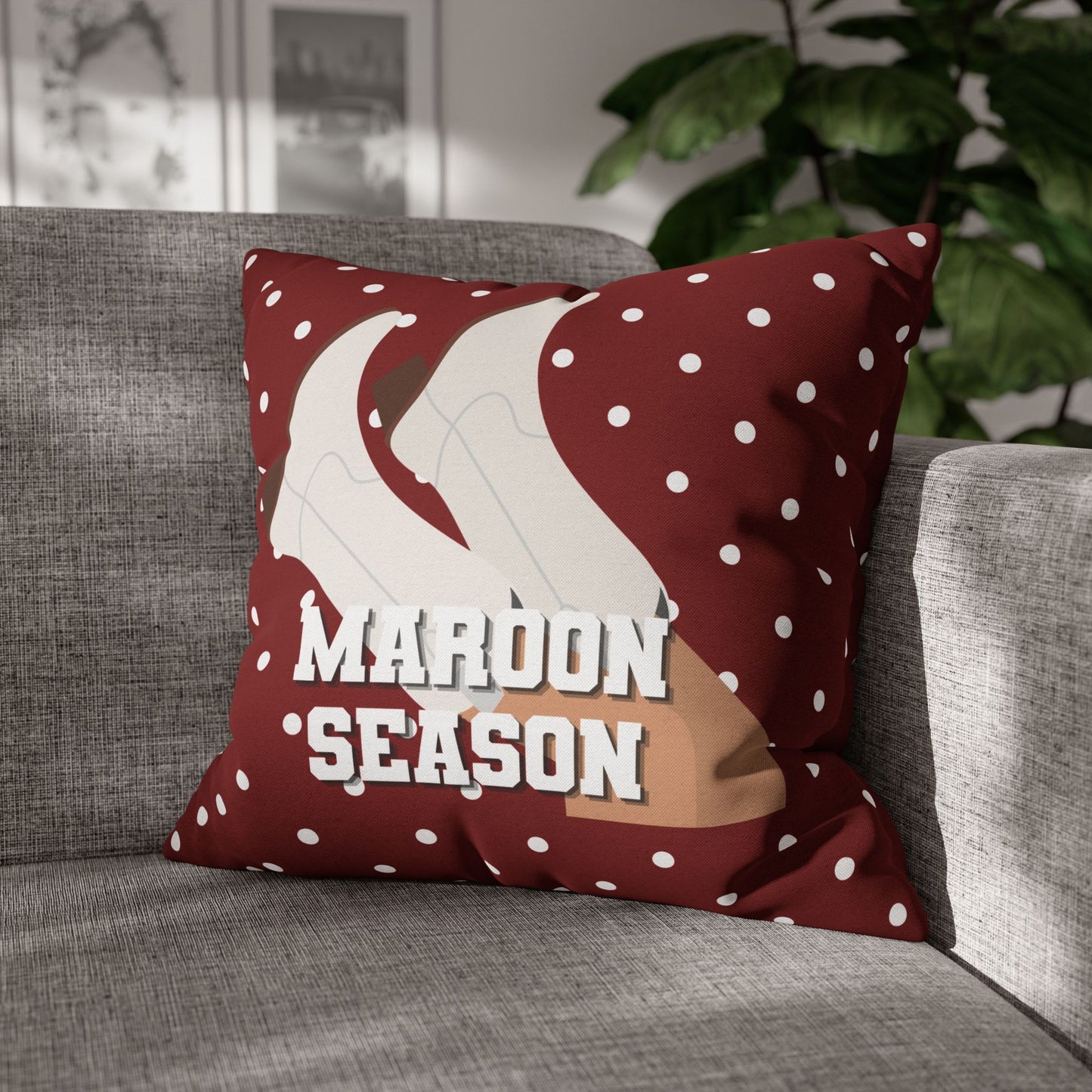 MAROON SEASON THROW PILLOW CASE