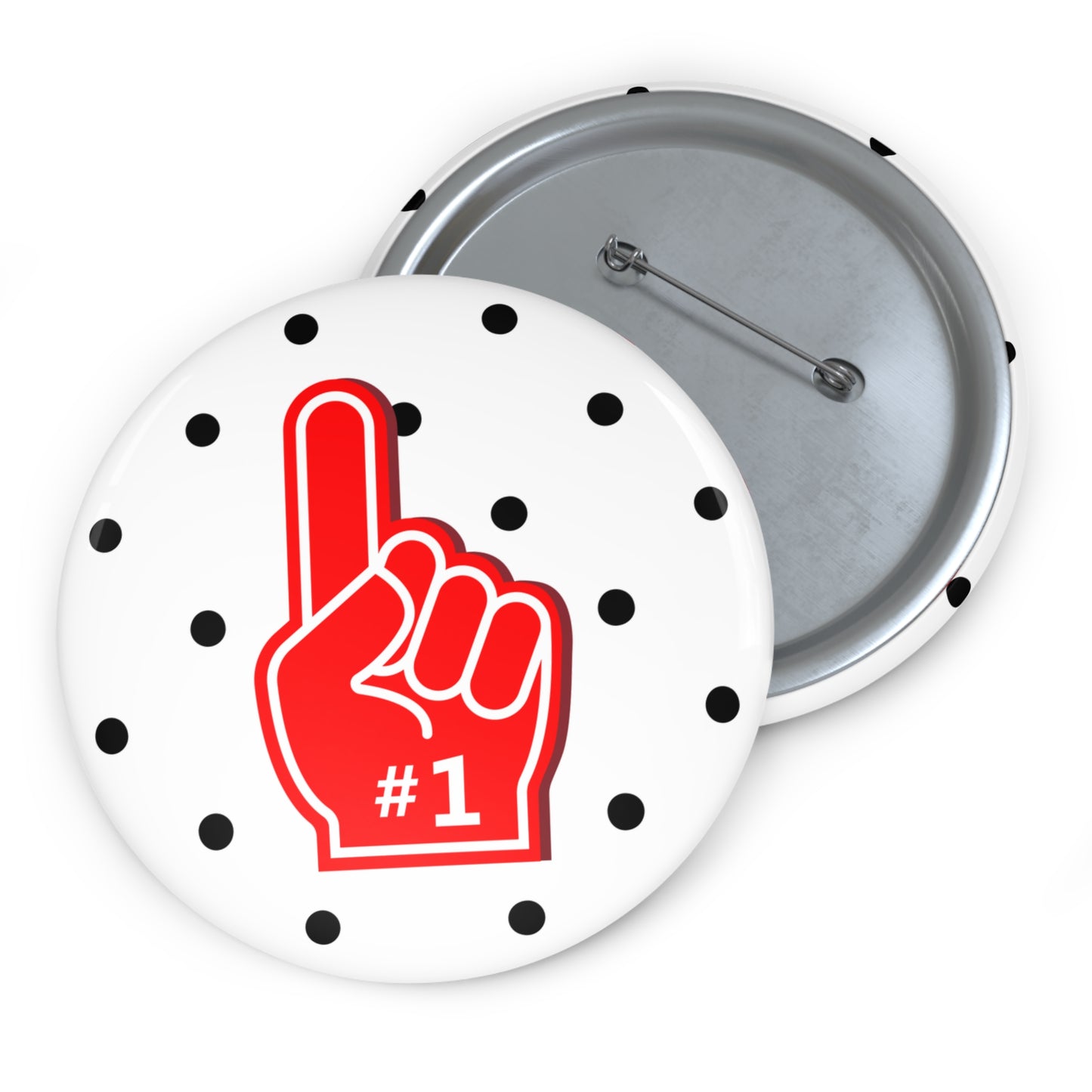 RED #1 BUTTON PIN