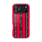 HOT PINK ZEBRA CHECKERED MAGSAFE IMPACT-RESISTANT PHONE CASE