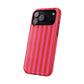 RED + PINK STRIPE MAGSAFE IMPACT-RESISTANT PHONE CASE
