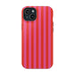 RED + PINK STRIPE MAGSAFE IMPACT-RESISTANT PHONE CASE