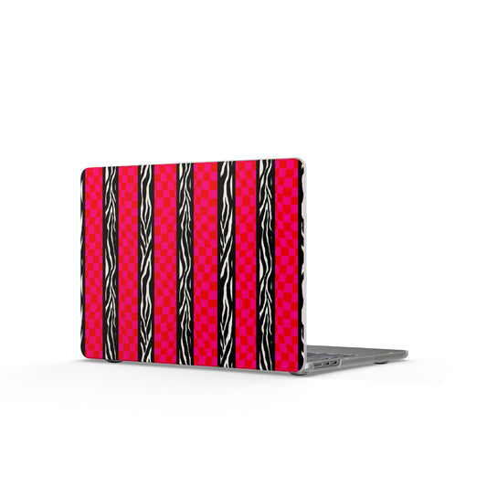 HOT PINK ZEBRA CHECKERED HARDSHELL MACBOOK CASE
