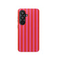 RED + PINK STRIPE MAGSAFE IMPACT-RESISTANT PHONE CASE