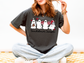FOOTBALL GHOST RED AND WHITE GRAPHIC TEE