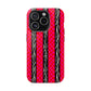 HOT PINK ZEBRA CHECKERED MAGSAFE IMPACT-RESISTANT PHONE CASE