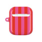 RED + PINK STRIPE AIRPODS CASE