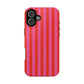 RED + PINK STRIPE MAGSAFE IMPACT-RESISTANT PHONE CASE