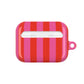 RED + PINK STRIPE AIRPODS CASE