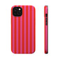 RED + PINK STRIPE MAGSAFE IMPACT-RESISTANT PHONE CASE